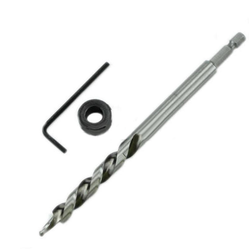 Drills Jig Guide 3/8" Drill Bit HSS Limit Ring Extracting Rotary Tools Kit Woodworking 1/4" Attachment Hex Spiral