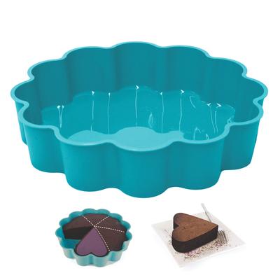 [A1758] - Forma silikonowa turkusowa 'Part de Coeur' - 24x5 cm