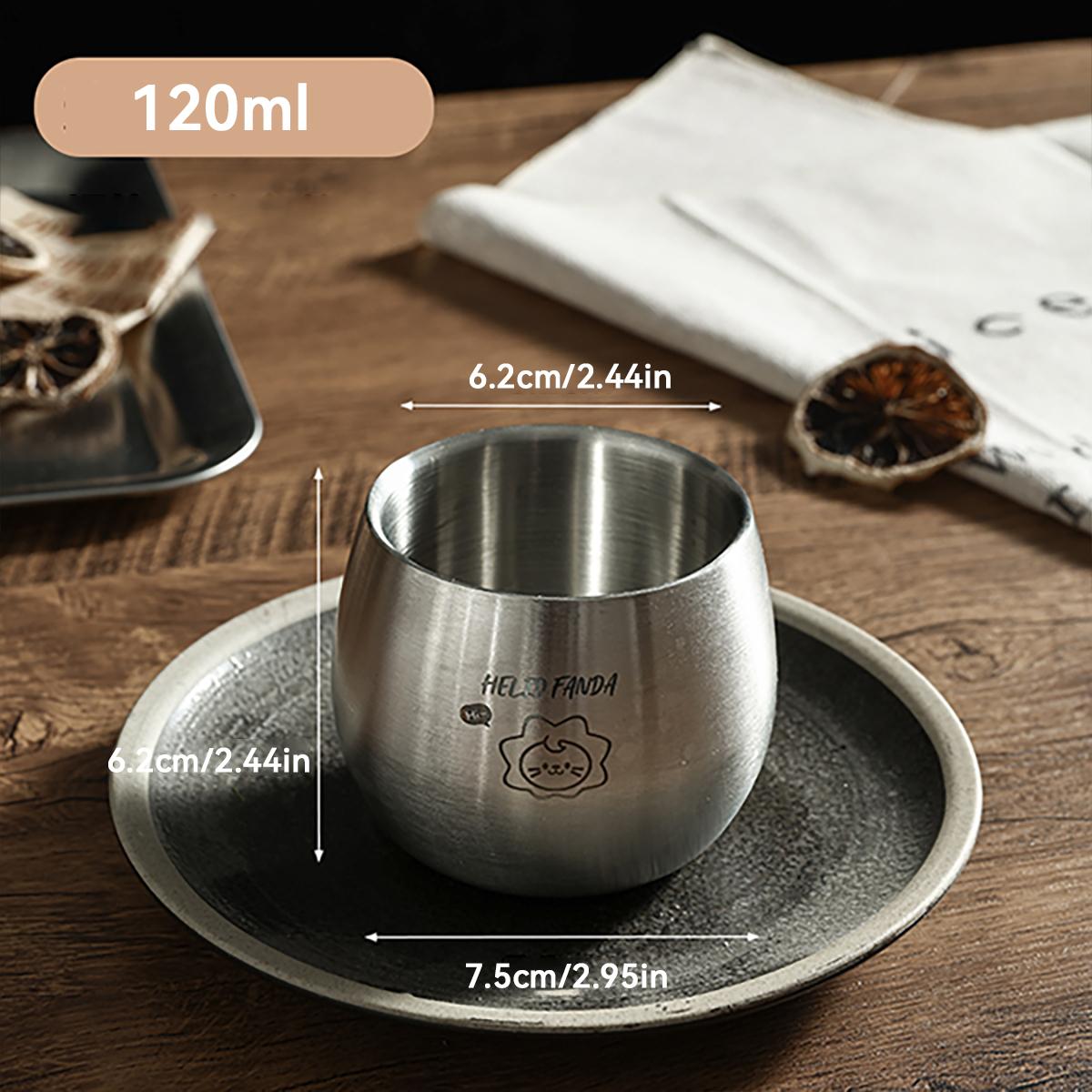 120ML Double Layer Kids Water Cup Cute 304 Stainless Steel Milk Coffee Mug Durable Anti Drop Anti Scalding Children Water Cup  200ml