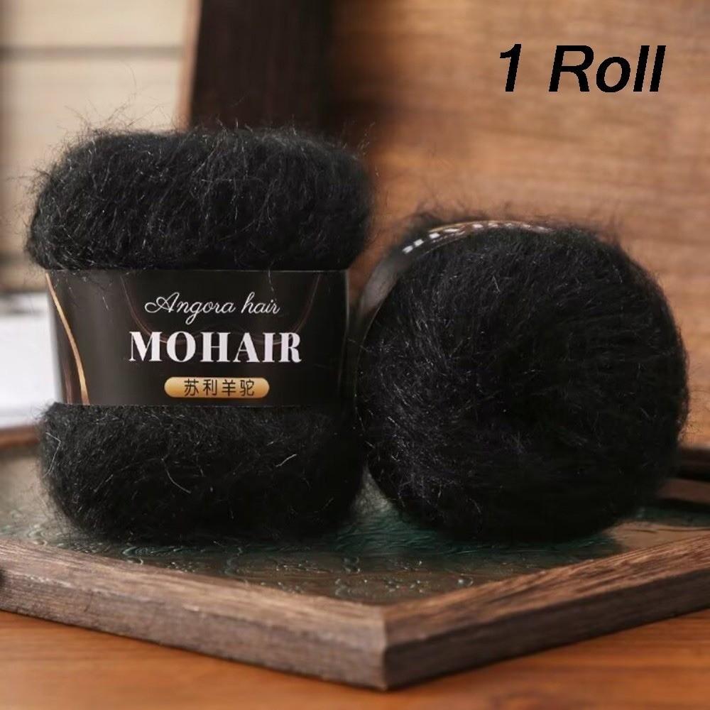 Cotton Blended Alpaca Mohair Yarn Soft Fluffy Handmade Hand-Knitted Yarn Long Haired Crochet Yarn Hand Crochet