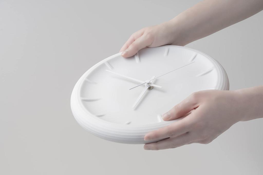 Lemnos Wall Clock Analog Porcelain White Relief WH Lemnos Diameter 274mm x Thickness 40mm RF22-06