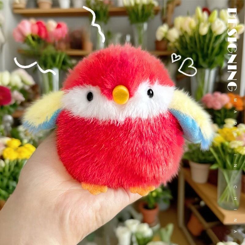 Creative Parrot Sparrow Bird Pendant Plush Toy Doll Keychain With Ring Bell