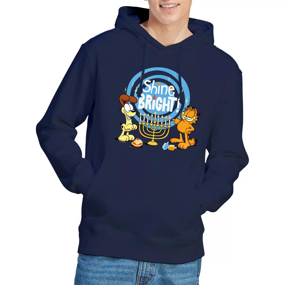 Garfield Mens Shine Bright For Hanukkah Odie Hoodie