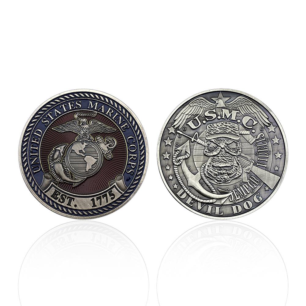 US Marine Corps EST.1775 Challenge Coin Gedenkmünze Metallmedaille Sammlung Geschenk