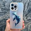 Dolphin Whale Paired Couple Phone Case For iPhone 13 11 12 Pro Max 16 15 14 Pro Max 13 Mini 15 14 Plus Lovers Cover Laser