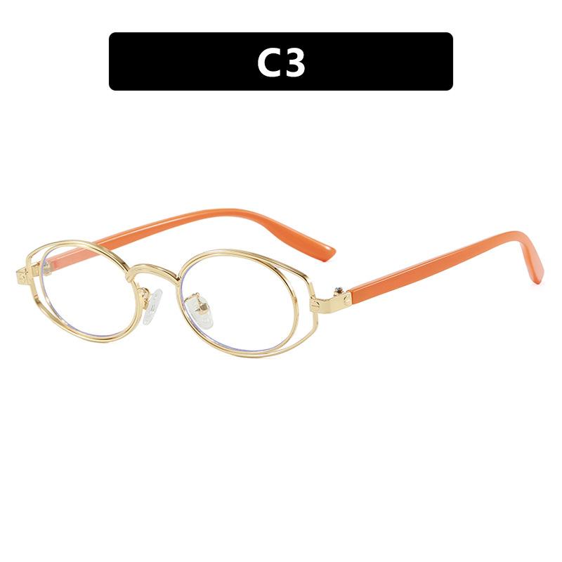 Double circle oval glasses frame women's high-end flat glasses fashionable and retro can be equipped with myopia anti-blue light eyes