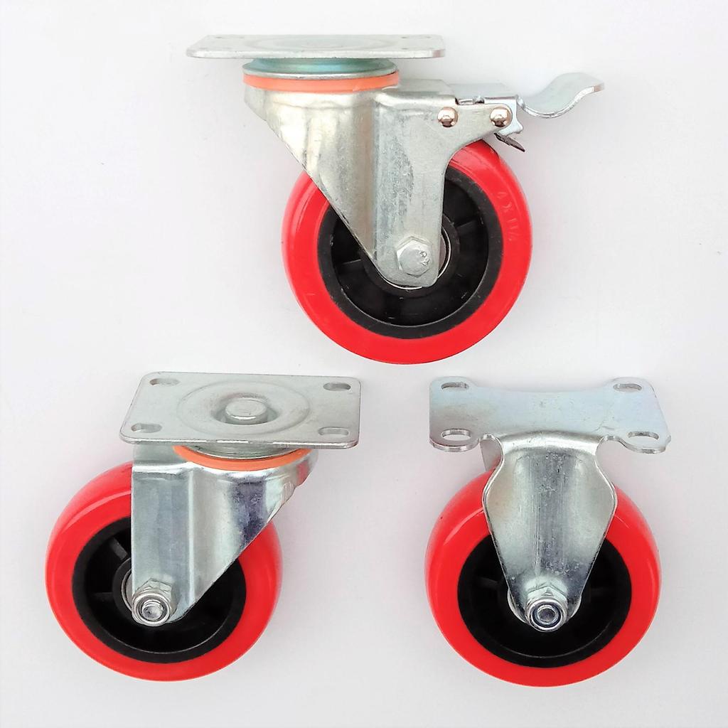 Shengxiang Eco-friendly Medium PVC Red Swivel & Fixed Caster Wheel