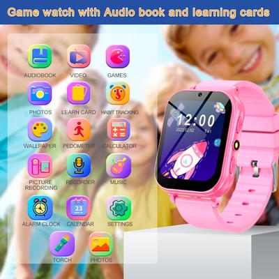 Reloj inteligente con juegos para niños, podómetro, música, linterna, 22 juegos, 500 mAh, seguimiento de hábitos, reloj inteligente para niños y niñas, regalo
