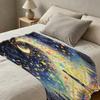 Starry Sky Flannel Throw Blanket Soft, Cozy & Warm, Machine Washable, Ideal for Home Decor, Office Naps, Christmas & Halloween