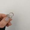 Silver Color Irregularly Pleated Heart Opening Ring for Women Minimalist Fashion Fashion Jewelry