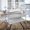 Heavy-Duty 2-Tier Stainless Steel Service Cart