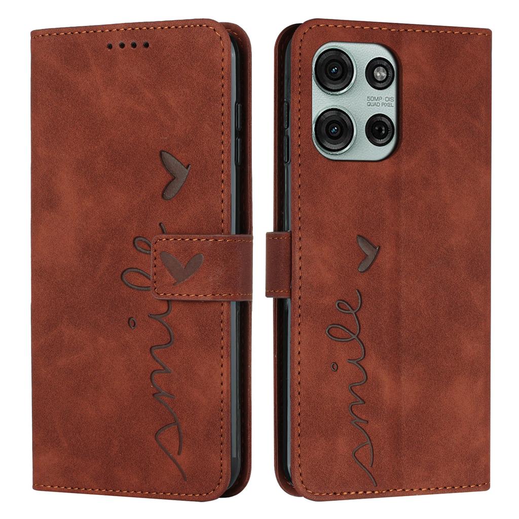 For Motorola Moto G66y 5G/Motorola Moto G66j 5G/Motorola Moto G56 5G Stand Case PU Leather Phone Cover Imprinted Heart Pattern