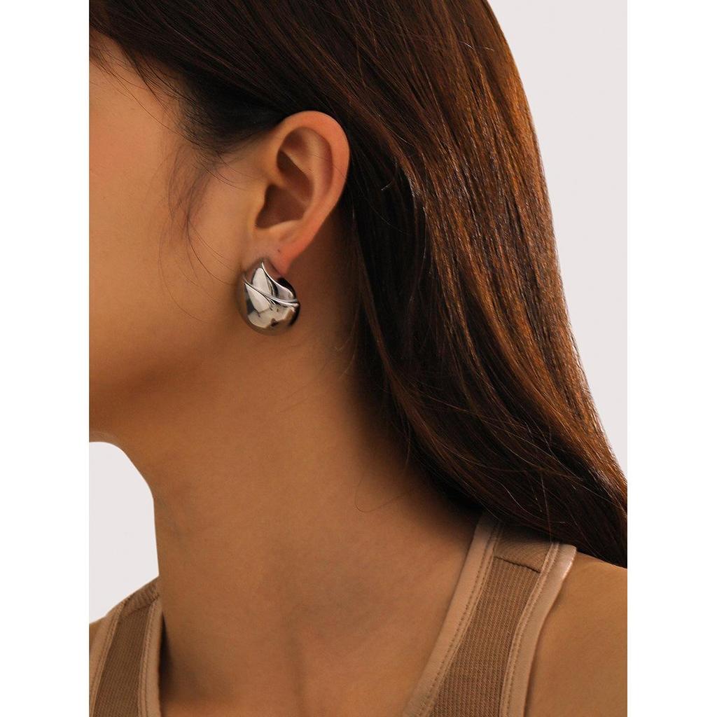 18K Gold Stainless Steel Irregular Hazelnut Earrings - Retro Style by Melaard