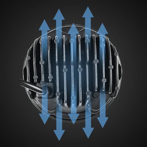 Vancroser 5.75 inch motorcycle headlight, red X-style DRL, white Hi/Lo switching LED headlight, motorcycle, high brightness with shell, vehicle i