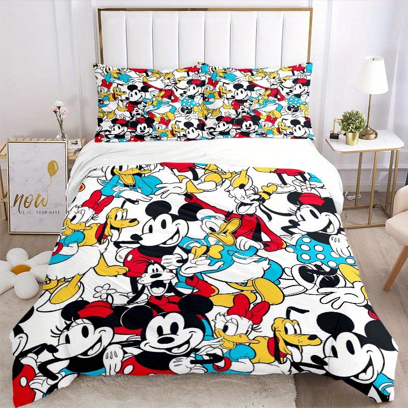 3pcs set Mickey Mouse, Donald Duck, Minnie Mouse Bedding Set with Duvet Cover+Pillowcases, All-Season Polyester, Zipper Closure66