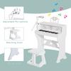 37 Keys Kids Piano Mini Electronic Keyboard Light Kids Musical Instrument Educational Game Children Grand Piano Toy Set w/Stool & Microphone & Music