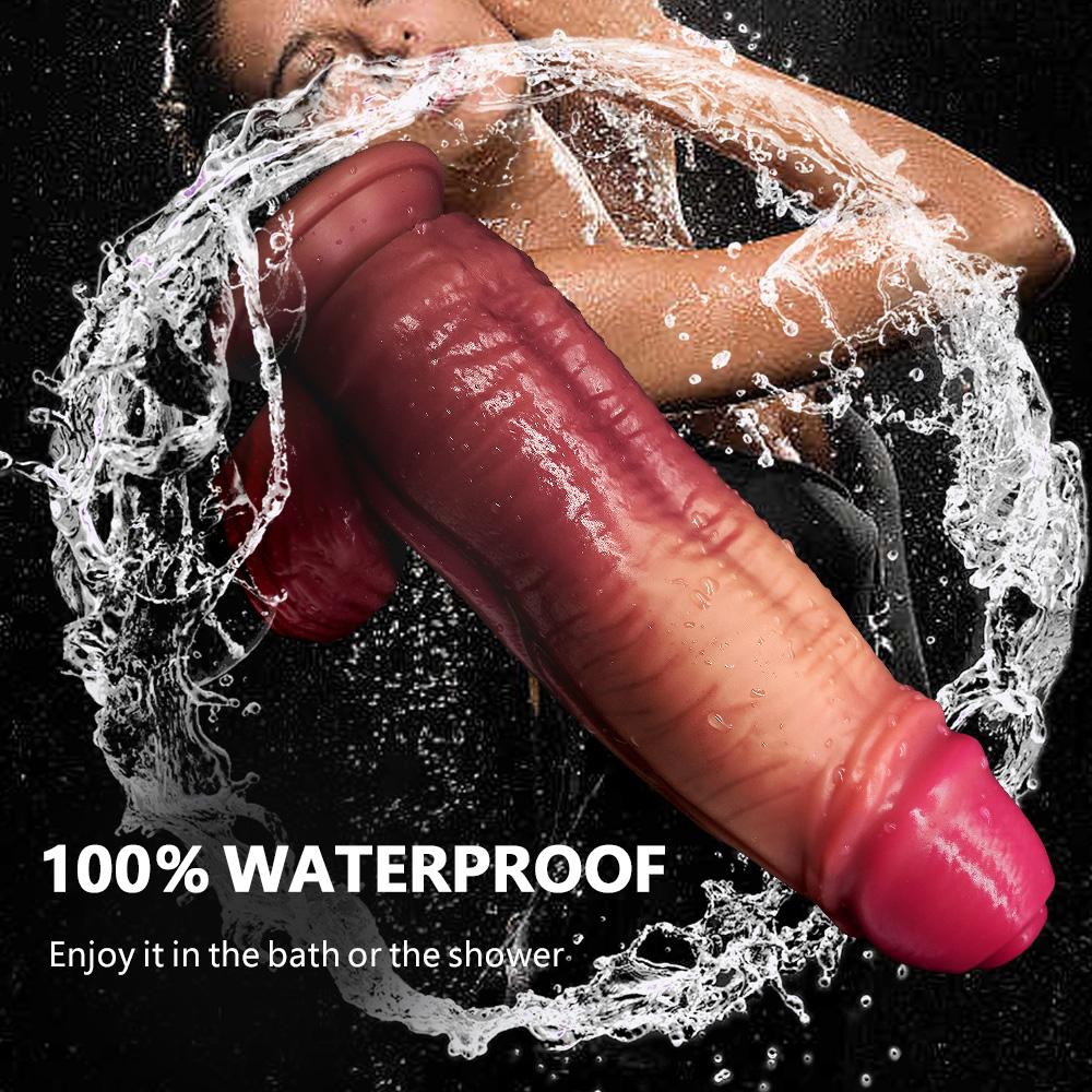 Fat Boy Super Thick Long Double Layer Liquid Silicone Dildo Fake Cock Penis Big Penis for Men and Women Masturbation Sex Toys