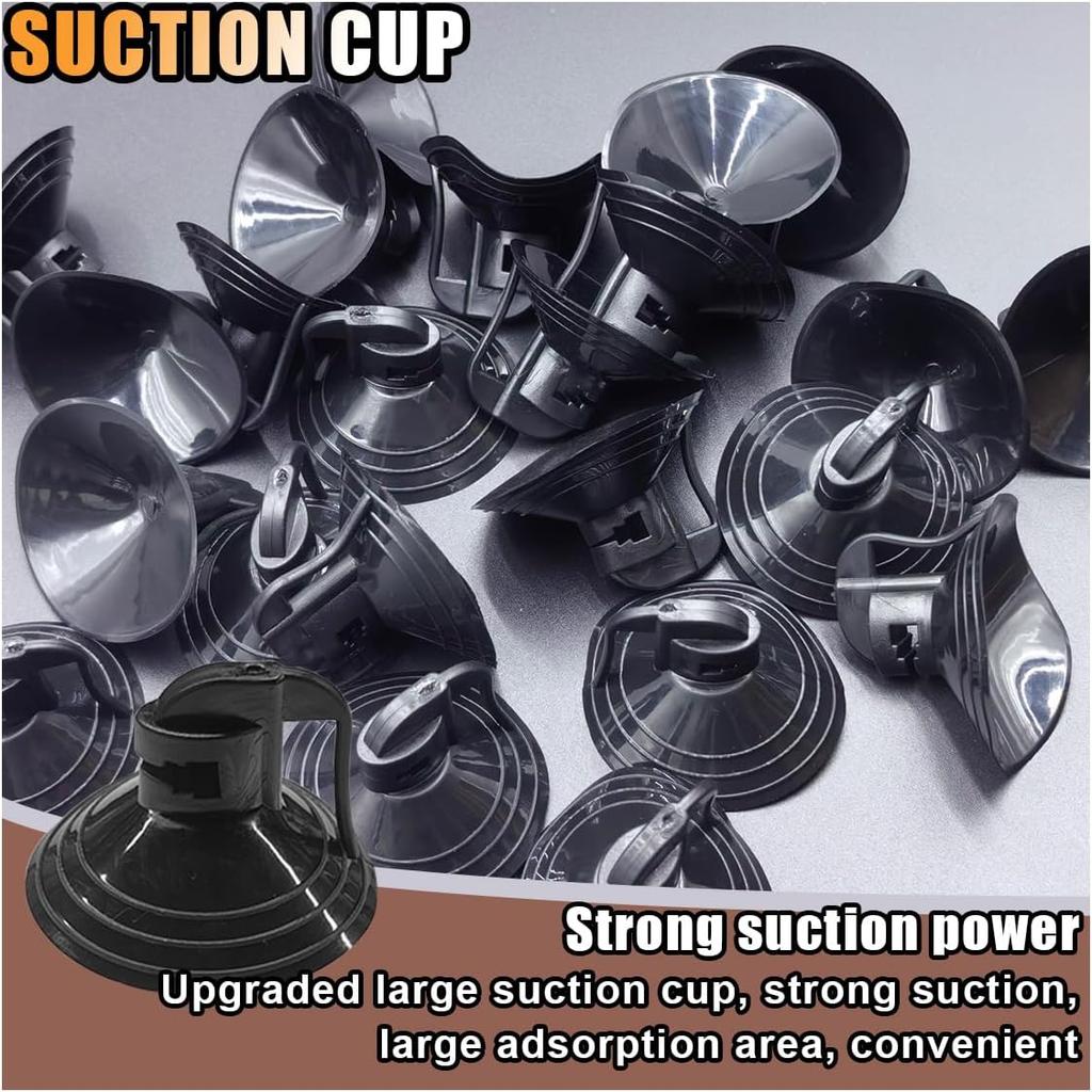 24PCS Car Glass Windshield Sunshade Suction Cups, PVC Sucker Window Shade Hooks, Pull Ring Sun Visor Adsorption Holder for Car Kitchen Bathroom