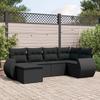 VidaXL Garden Lounge Set with Cushions 6 Pcs, Patio Sofas, Patio Furniture Set, Outdoor Furniture, Black 3253992
