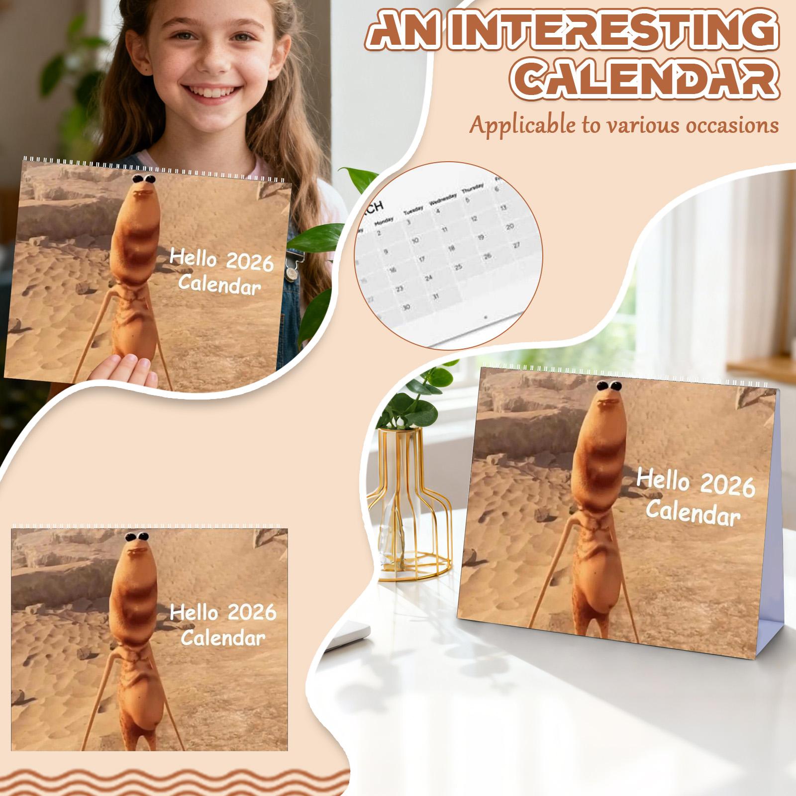 

Worm 2026 Calendar, An Interesting Calendar, New Year s Happy Christmas Gift, Desktop Calendar Ornament One Size