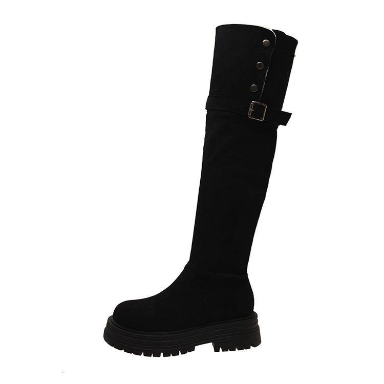 [Fan snap-up price] Over-knee thick-soled two-wear folded knight boots, fat mm thick legs, thin high boots, women's winter