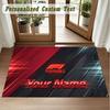 Crystal Velvet Square Rug Custom NameF1 Pattern Non Slip Home Floor Decor Rug