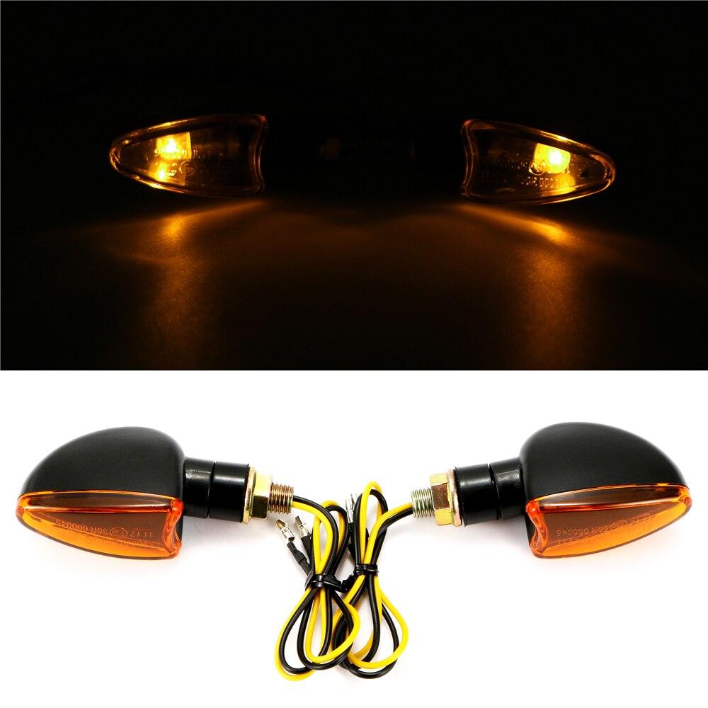 2 Pcs Universal Motorcycle Turn Signal Indicators Light Amber Flashers Lighting Motorbike Lamp Super Bright Custom Tail Light