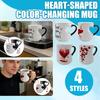 Tasse en céramique en forme de cœur qui change de couleur