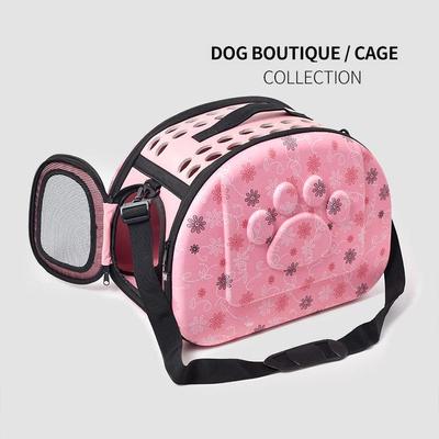 Foldable Crossbody Pet Carrier Bag: Large, Breathable, Fashionable for Cats and Dogs.