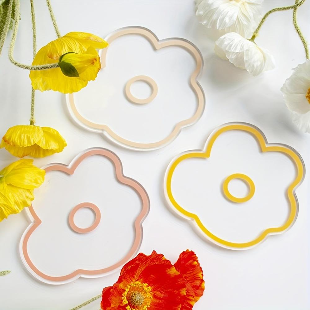 1pc Fashion Floral Coaster Set - Transparent, Heat-Resistant and Skid-Proof