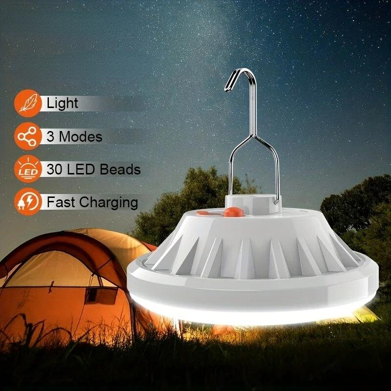 1Pcs LED Camping Light Waterproof Rechargeable Night Light For Hiking Outdoor Lighting