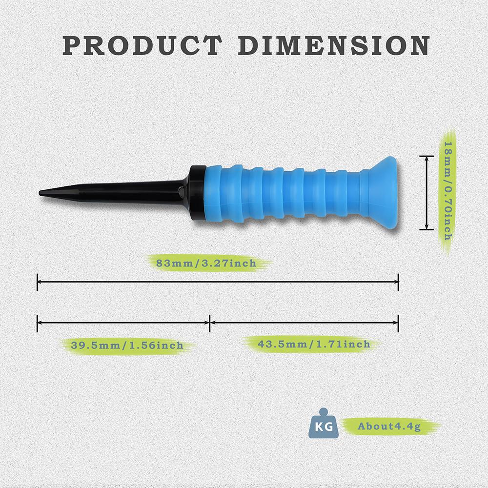 5pcs 360° Flexible Rubber Golf Tees, 3.27in/83mm, Durable, Low Friction, Vibrant Multicolor - Ideal for Everyday Golfers