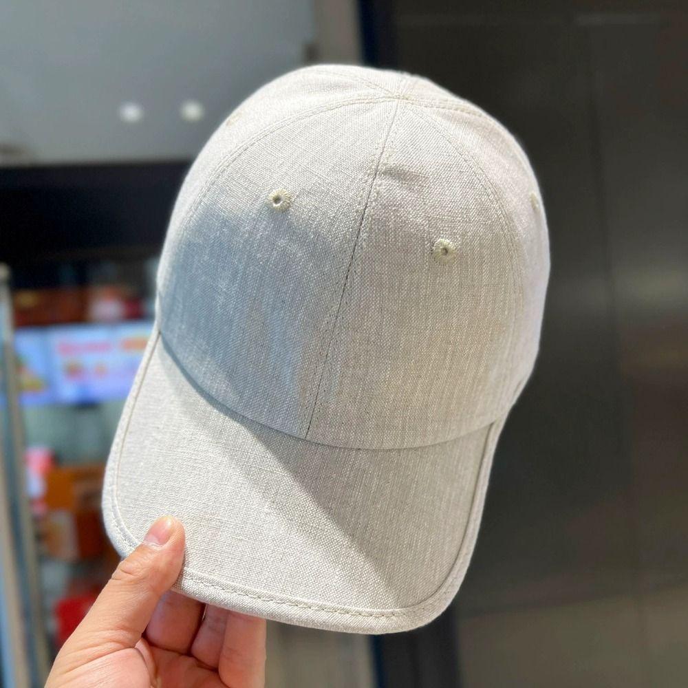 Lightweight Linen Baseball Cap Cozy Fit Outdoor Sun Hat Breathable Sun Visor Hat Casual Daily Wear