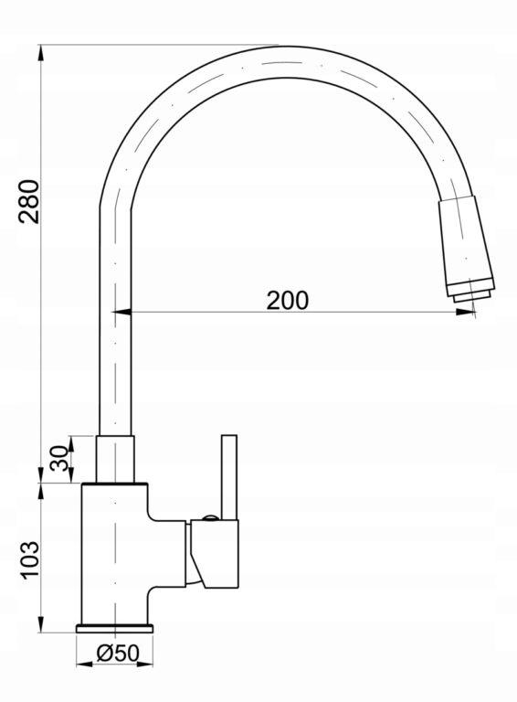 Queen Chrome Sink Faucet with Black Spout