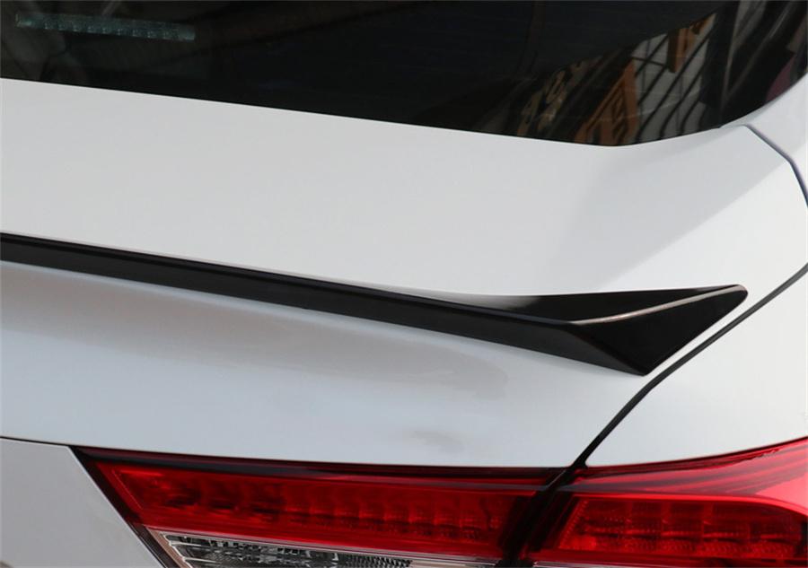 For Honda Accord 2018-2021 Shiny Bblack Tail Wing Lip Trim Sports Style Spoiler Trim ABS Plastic