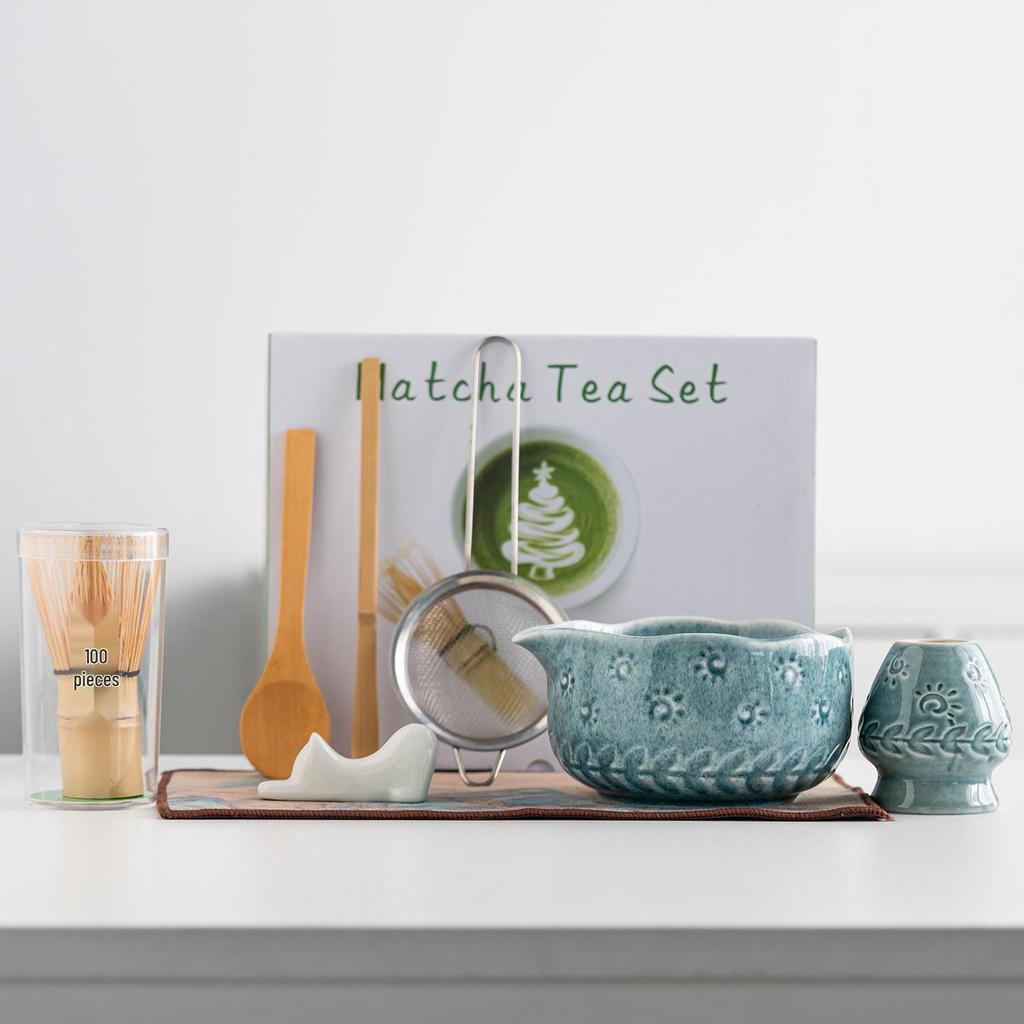 Song Dynasty Matcha Bowl and Whisk Set - Japanese Tea Ceremony Accessory.