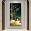 Golden Luxury Landscape Canvas Poster Tree Deer Birds Wall Art Painting Nordic Print Decorative Picture Living Room Home Decor