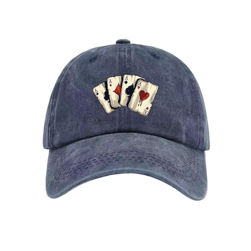 

A Unisex Baseball Cap with AAAA Playing Card Print, Soft Top, Vintage Style for Men and Women, Adjustable Fit, Suitable for Outd Adjustable