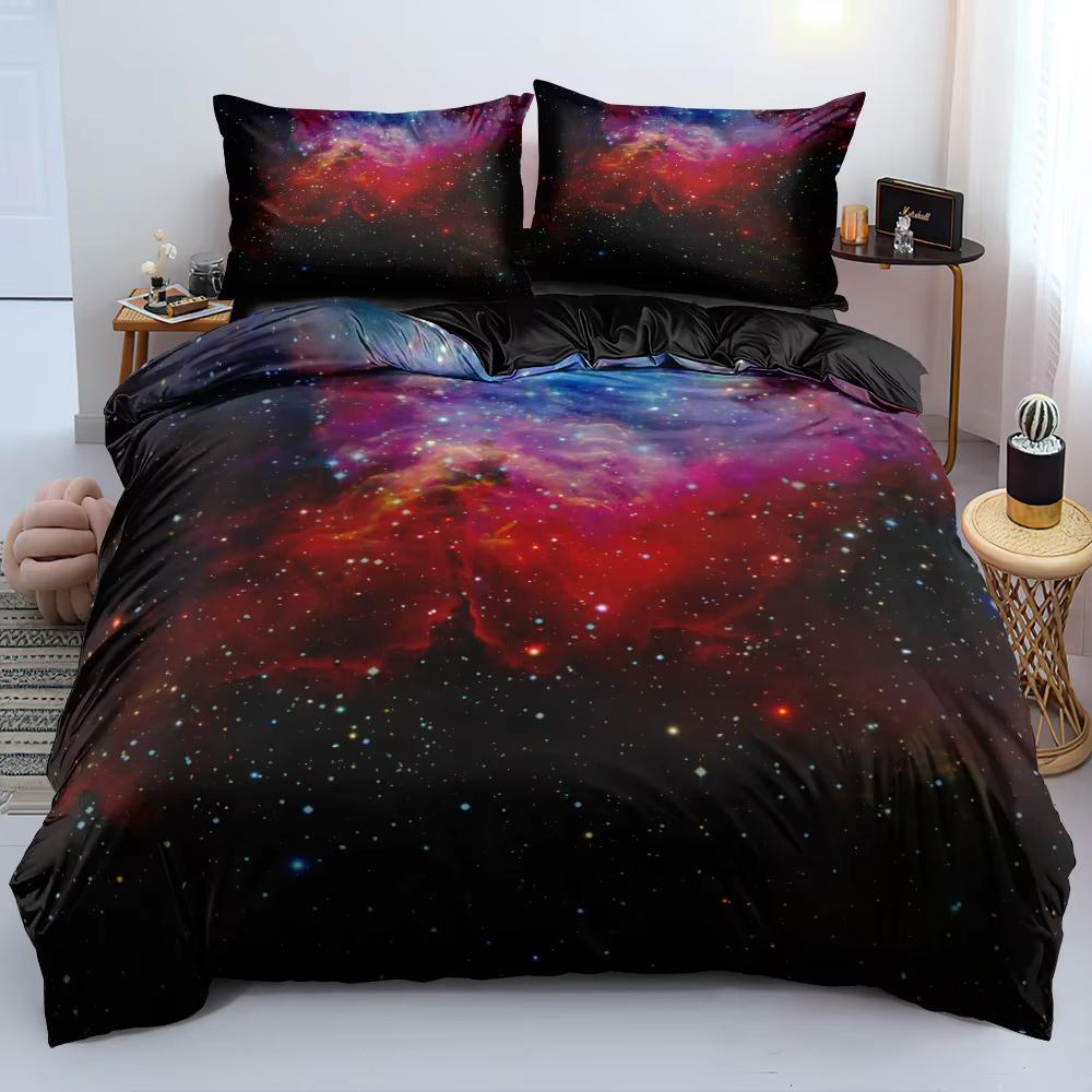 Starry Sky Dark Blue Duvet Cover Single Full Size King Size Bed Set Kids Adult Bedding 3 Piece Set With 2 Pillowcases No Quilt
