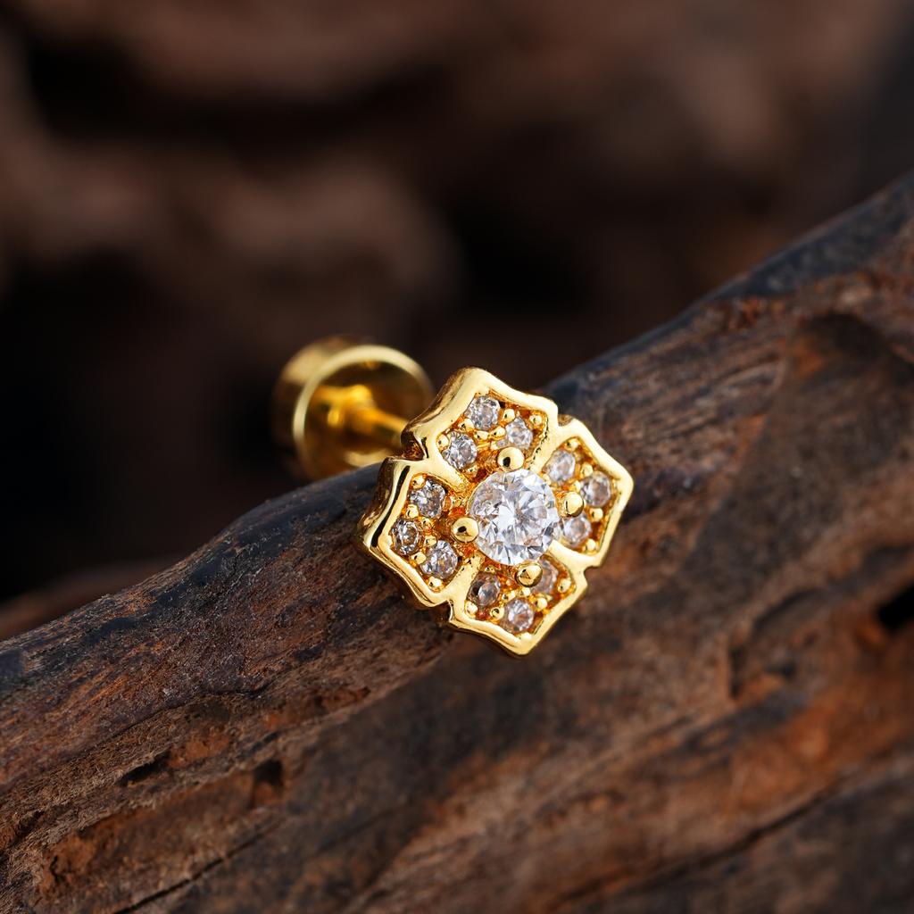 Women Girls' Hypoallergenic Stainless Steel Earrings Butterfly Moon-Style Ear Studs Screw Back Helix Cartilage Tragus Lobe