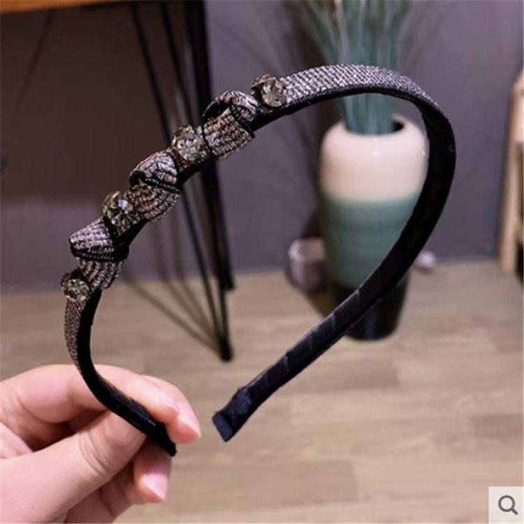 Elegancka opaska do włosów i spinka z cyrkoniami dla kobiet – Modny cienki design na wyjście