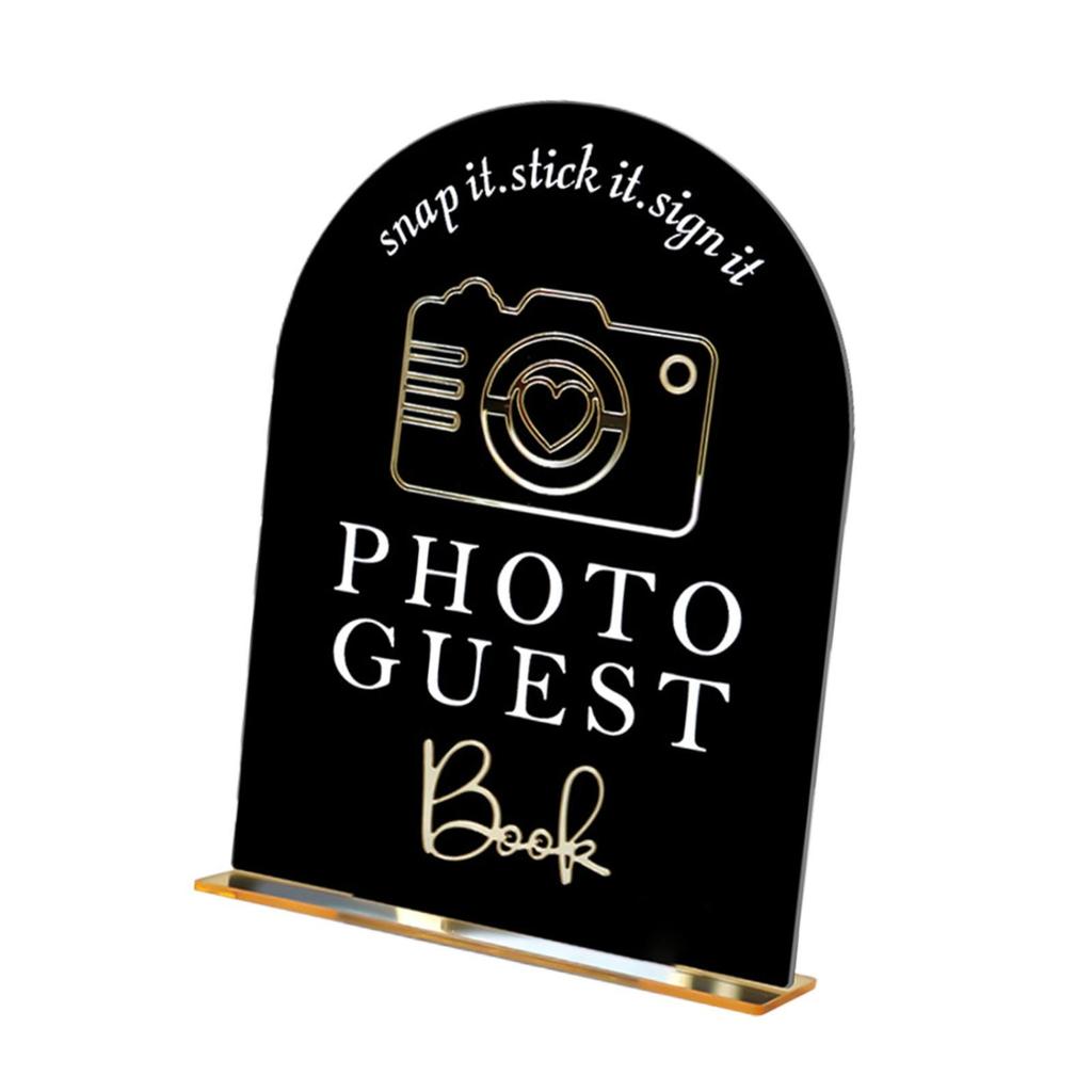 Acrylic Wedding Sign Birthday Please Sign Our Guestbook Restaurant Special Event Modern Ornament Guest Book Sign with Base