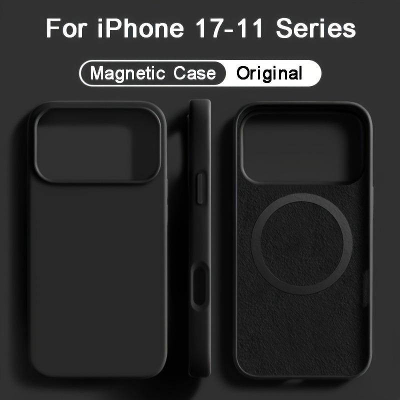 For Magsafe Magnetic Liquid Silicone Case For iPhone 17 16 15 14 13 Pro Max 17Pro Air 16Pro Wireless Charge Soft Cases Cover