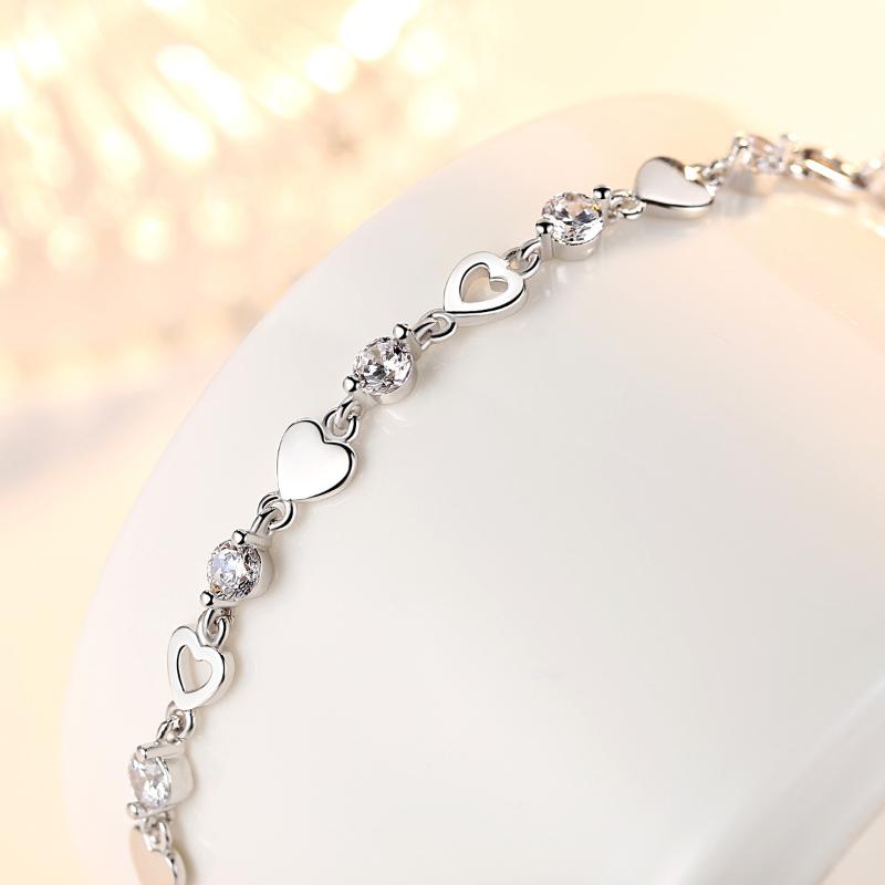 Bransoletka w kształcie miłości Bransoletka z cyrkoniami i kryształami