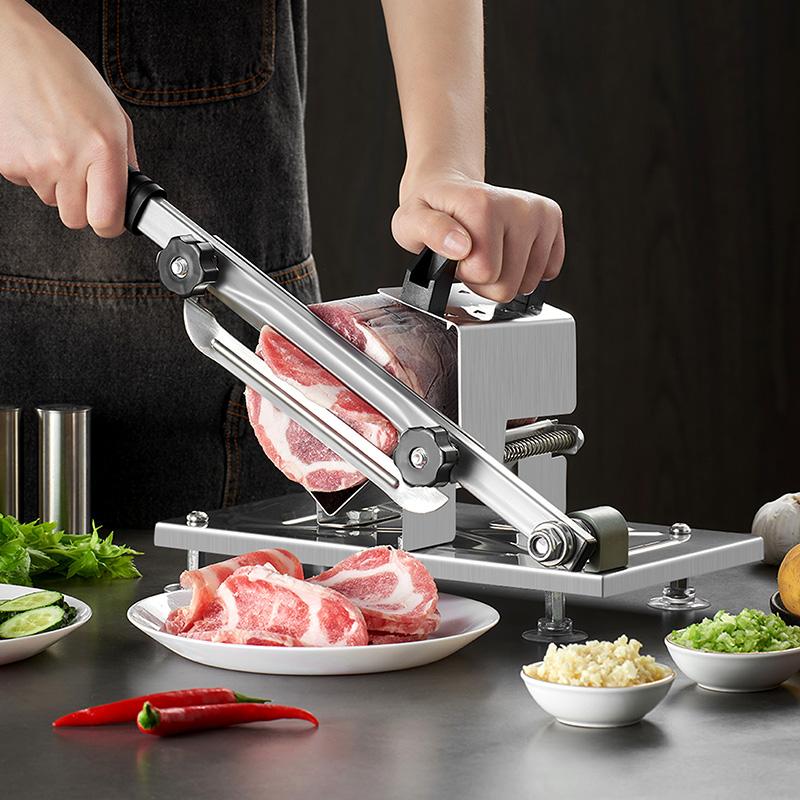GIANXI Mutton Roll Slicer Stainless Steel Manual Cutting Rice Cake Frozen Beef Slicer Commercial Meat Planing Artifact