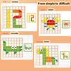 Wooden Mosaic Puzzles Geometric Shapes Building Blocks Pattern with Design Cards Kindergarten Classic Educational Shape Puzzle