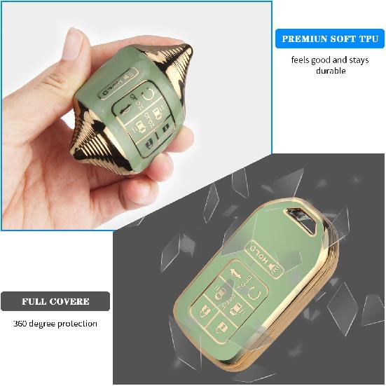 QBUC for Honda Odyssey 7 Button Key Fob Cover Case with Keychain for 2018-2024 Elite Touring EXL Sport EX Case Shell