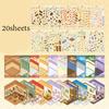20sheets/bag Sticker Book 3D Town Scenery Flip Stickers Scrapbook Stationery DIY Handbook Decoration For Phone Case Notebook
