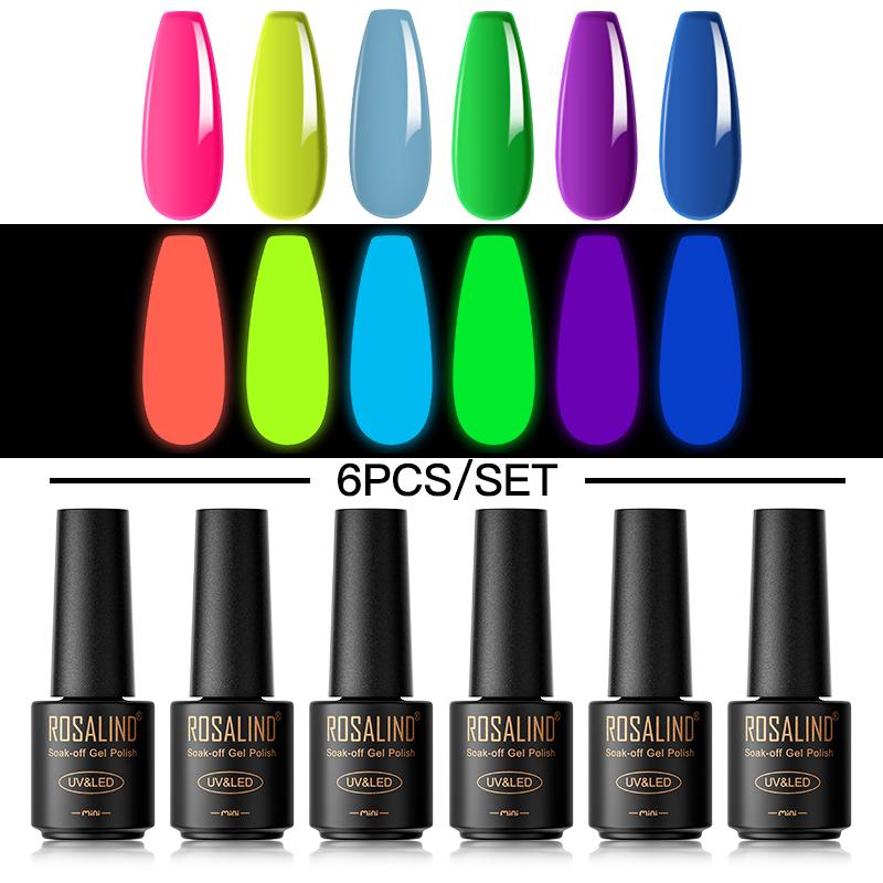 

Набор гелей для ногтей ROSALIND Яркий цвет, отмачиваемый УФ-гель для ногтей Базовое верхнее покрытие Полуперманентный лак для ногтей Гель-лак Лак Гибридный дизайн ногтей