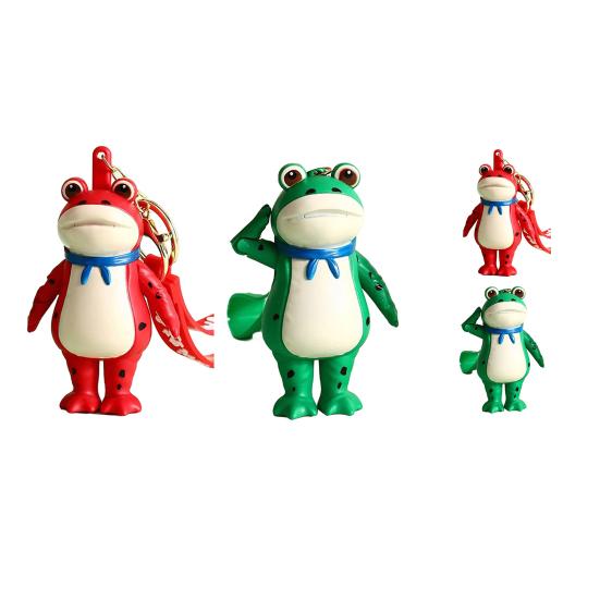 1/2Pcs Frog Keychain Decor Cartoon Backpack Purse Charm Realistic Frog Texture